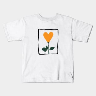 Heart flower yellow Kids T-Shirt